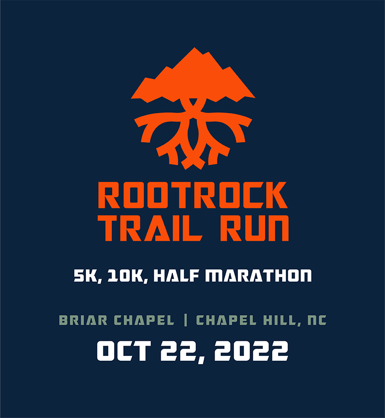 Rootrock 5k, 10k, or half marathon trail run October 22, 2022 at Briar Chapel Chapel Hill, NC
