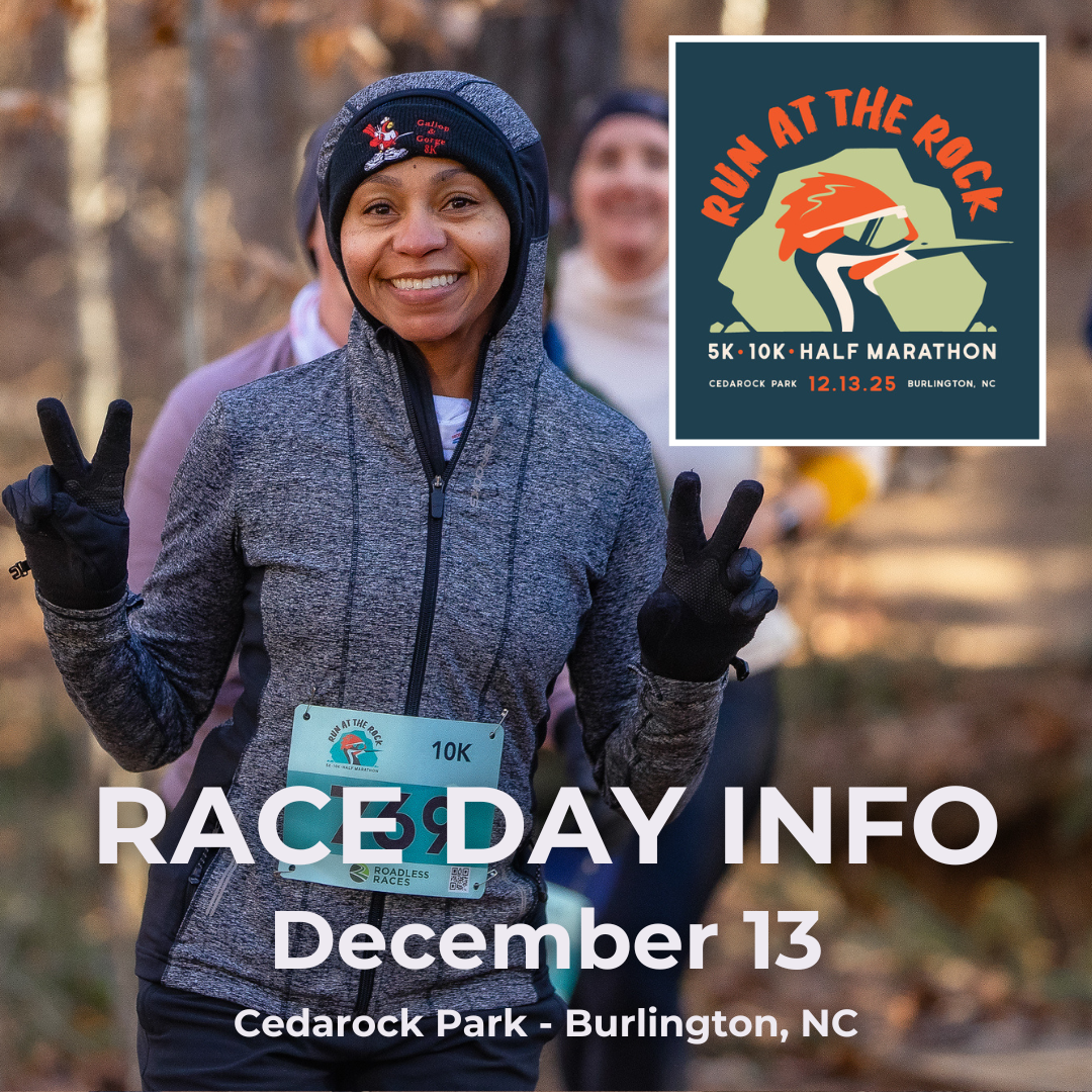 Run at the Rock Race Day Info December 13 graphic