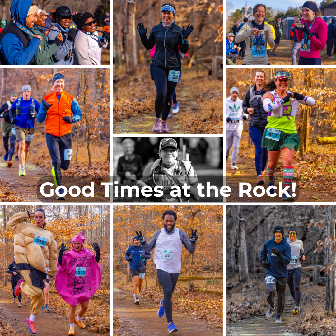 A collection of photos with the text Good Times at the Rock!